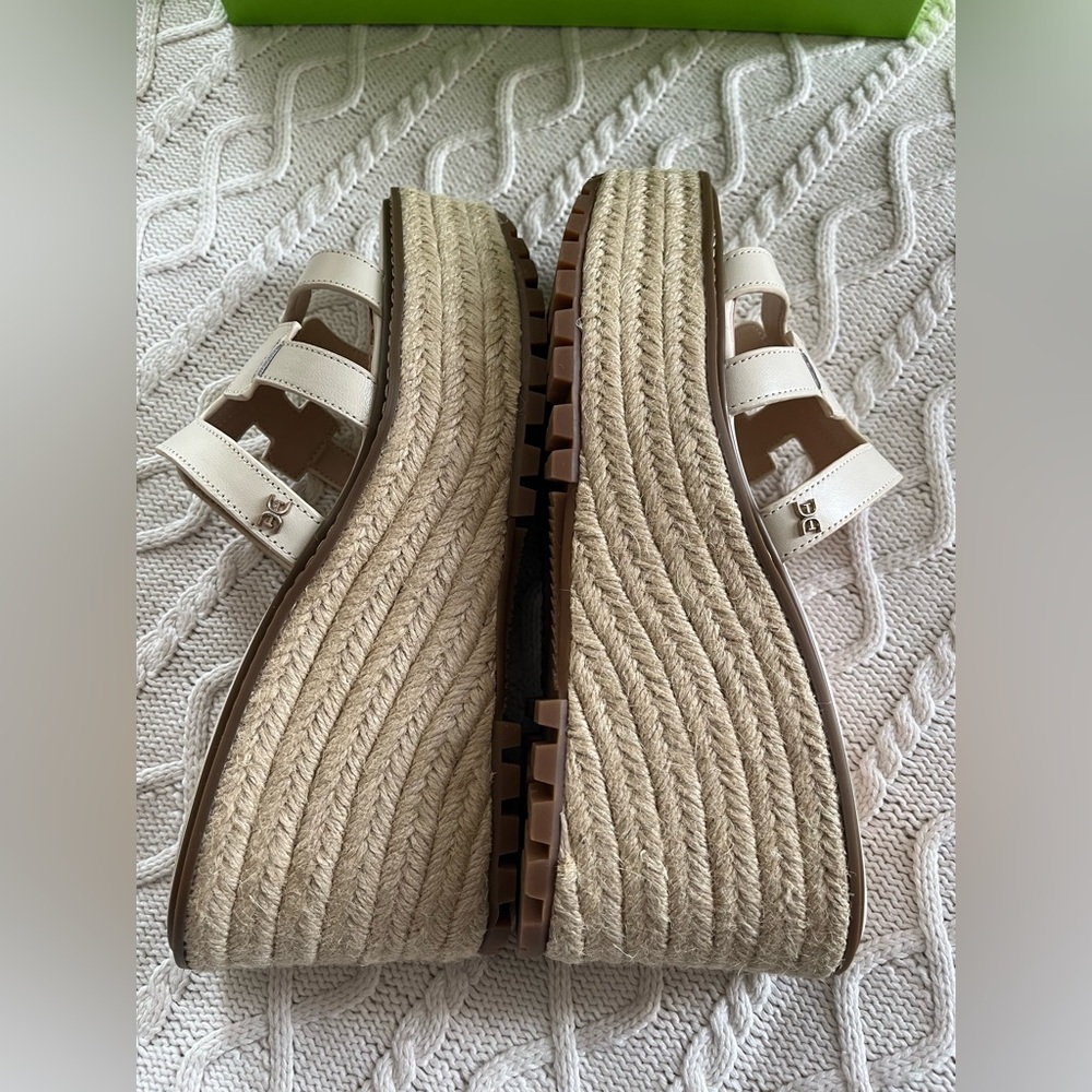 Sam Edelman Ivory Wedge Platform Slides Designer Women’s Size 9.5 - Picture 7 of 13
